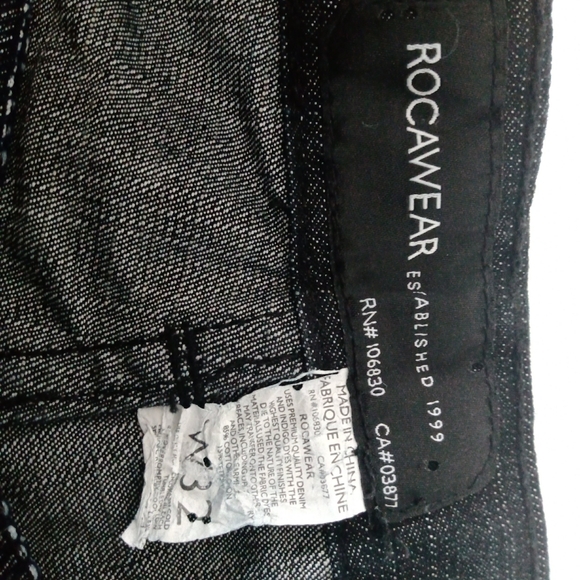 🔥SOLD🔥ROCAWEAR Mens Black Denim Jeans 32 x 34 - Picture 9 of 11